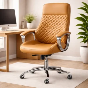 Luxury Executive Office Chair | Ergonomic High-Back Quilted Leather Chair