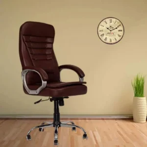 Brown High Back Executive Office Chair | Premium Boss Chair with Cushioned Seat