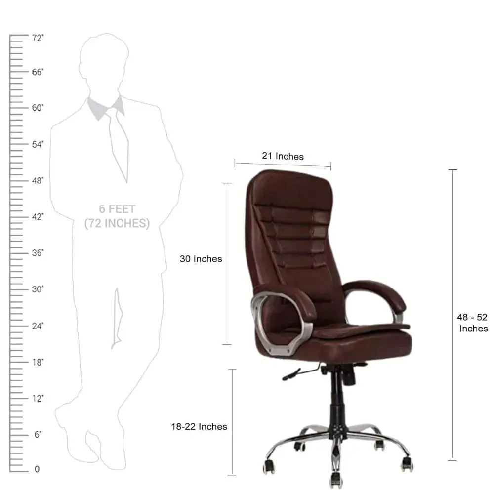 Brown High Back Executive Office Chair | Premium Boss Chair with Cushioned Seat - Image 2