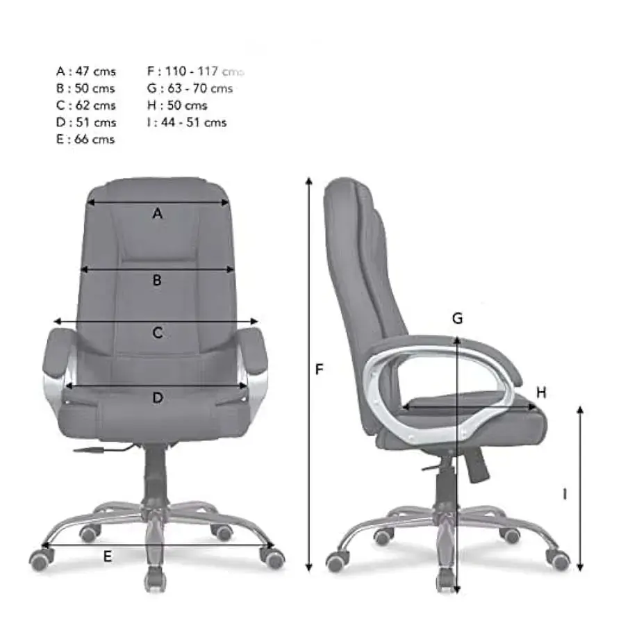 High Back Executive Office Chair with Cushioned Seat | Premium Ergonomic Boss Chair - Image 3