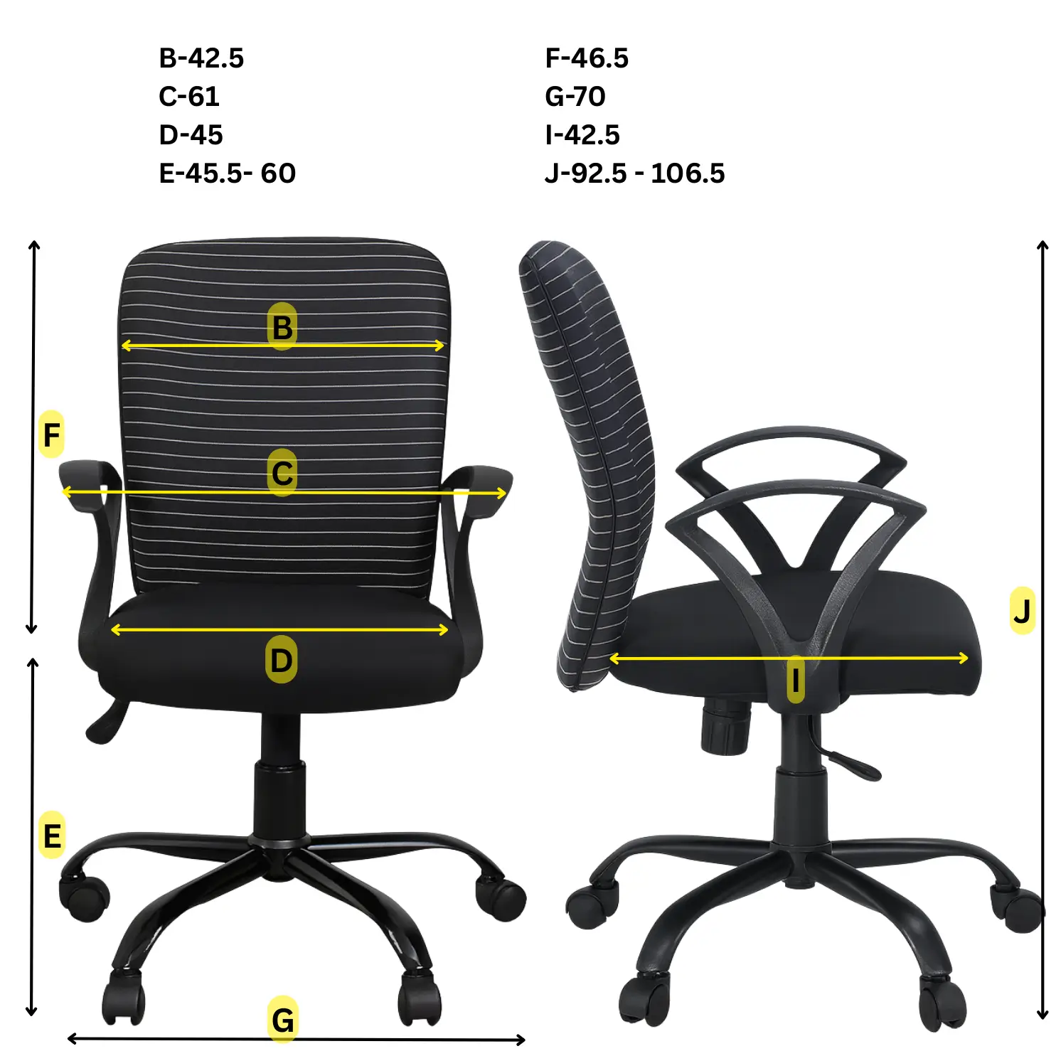 Mid Back Fabric Office Chair with Armrest | Ergonomic Computer Chair - Image 3